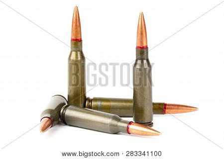 Armory Ammunition Close-up Isolated On White Background