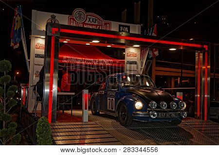Monaco, France, February 6, 2019 : Arrival On Monaco Harbor. Rallye Historique Is Reserved To Those
