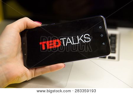 Tula, Russia - January 29, 2019: Ted Talks Logo Displayed On
