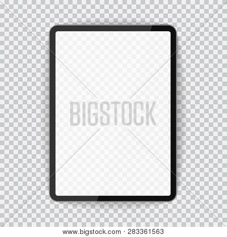 Pc Computer With Blank Screen Tablet Vector Mockup