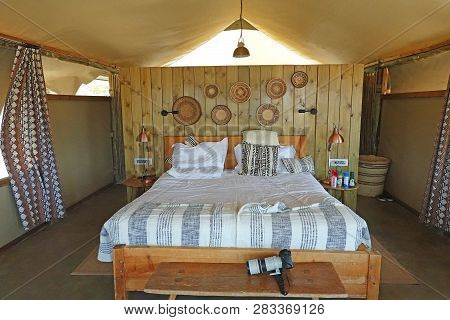 Nehimba Lodge, Hwange National Park, Zimbabwe, November 2018.  Interior Of A Luxury Safari Lodge, Us