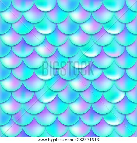 Pearl Purple And Blue Mermaid Scales Seamless Pattern