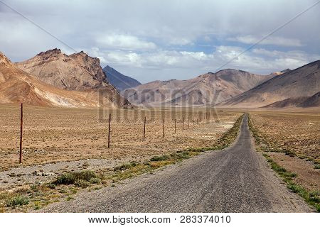 Pamir Highway Or Pamirskij Trakt Landscape Around Pamir Highway M41 International Road Mountains In 