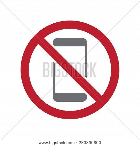 No Smartphone Allowed Sign On White Background For Graphic And Web Design, Modern Simple Vector Sign