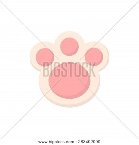 Easter Bunny Paw Cookie Vector Illustration. Cute Pink Animal Paw Icon, Isolated.