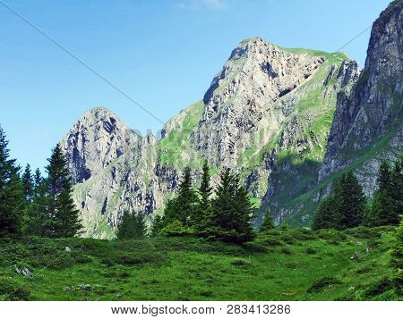 Mountain Alvier In The Appenzell Alps Mountain Range - Canton Of St. Gallen, Switzerland