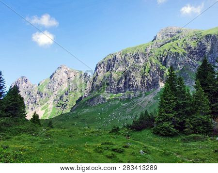 Mountain Alvier In The Appenzell Alps Mountain Range - Canton Of St. Gallen, Switzerland
