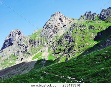 Mountain Alvier In The Appenzell Alps Mountain Range - Canton Of St. Gallen, Switzerland