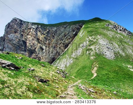Mountain Alvier In The Appenzell Alps Mountain Range - Canton Of St. Gallen, Switzerland