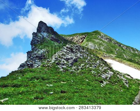 Mountain Alvier In The Appenzell Alps Mountain Range - Canton Of St. Gallen, Switzerland