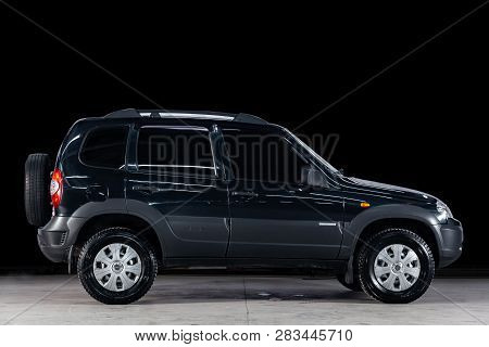 Novosibirsk, Russia - February 08, 2019:  Chevrolet Niva, Side View. Photography Of A Modern Car  On