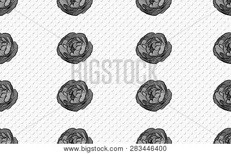 Rich Trendy Print. Seamless Vector Pattern. Plastic Geometry Combined With Rose Flowers.