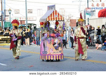 LOS ANGELES - FEBRUARY 9, 2019: Chico McRooster at the Los Angeles Chinese New Year Parade.