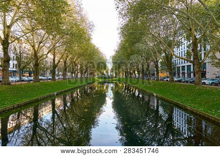DUSSELDORF, GERMANY - CIRCA SEPTEMBER, 2018: Konigsallee in Dusseldorf.