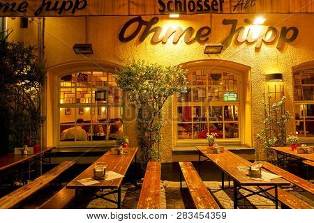 DUSSELDORF, GERMANY - CIRCA SEPTEMBER, 2018: Ohme Jupp restaurant in Dusseldorf.