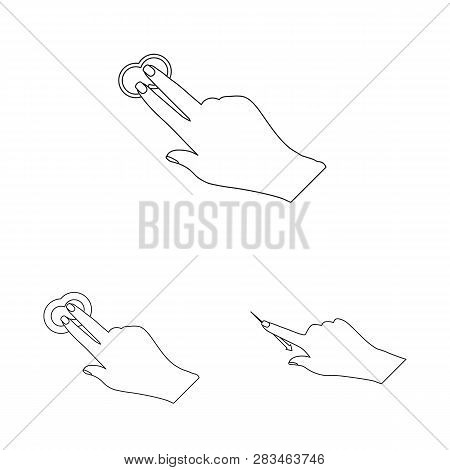 Vector Design Of Touchscreen And Hand Icon. Collection Of Touchscreen And Touch Vector Icon For Stoc