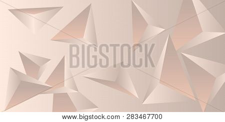 Triangle Background. Abstract Composition Of Triangular Pyramids. 3d Vector Illustration . Futuristi
