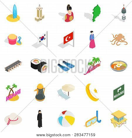Hostelry Icons Set. Isometric Set Of 25 Hostelry Icons For Web Isolated On White Background