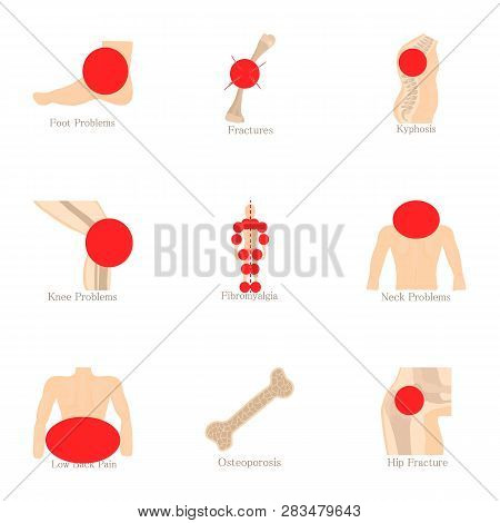 Parts Icons Set. Cartoon Set Of 9 Parts Icons For Web Isolated On White Background