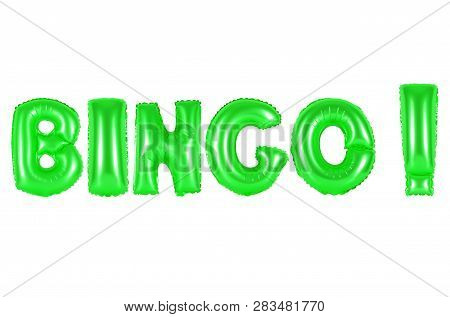 Bingo Word, Green Number And Letter Balloon
