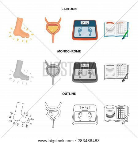 Vector Design Of Diet And Treatment  Icon. Collection Of Diet And Medicine Stock Symbol For Web.