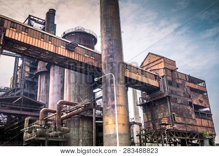 Industrial Architecture Of Ironworks In Lower Vitkovice, Ostrava Town, Czech Republic, Europe.