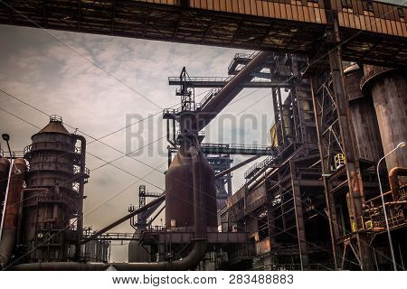 Industrial Architecture Of Ironworks In Lower Vitkovice, Ostrava Town, Czech Republic, Europe.