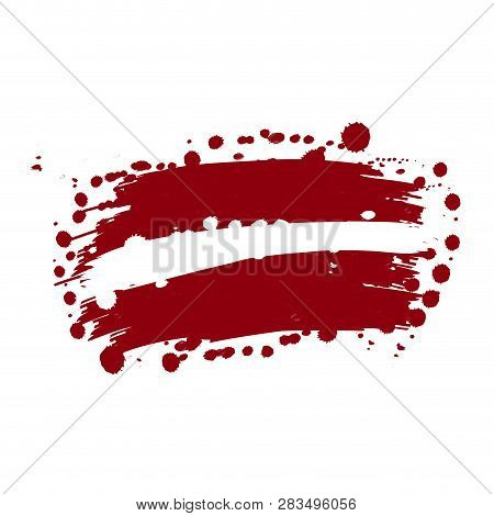 Watercolor Flag Of Letonia, Vector Illustration Design