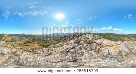 Panoramic Landscape View From Mountain Near Sudak City