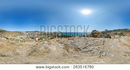 Panoramic Landscape View From The Mountain Sugarhead In Sudak City