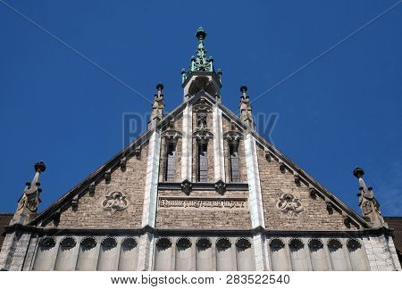 ZURICH, SWITZERLAND - JUNE 23, 2018: Facade of the Landesmuseum in Zurich, Switzerland