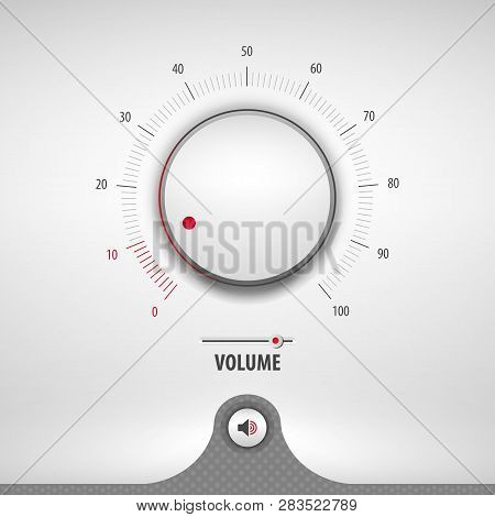 Volume For Media Player Containing: Two Audio App Designs, Volume Control Knob, 3d Button, Textured 