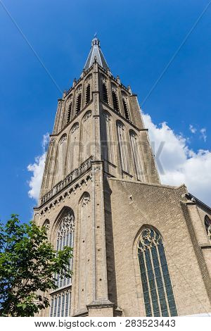 Spire Of The Historic Martini Church In Doesburg, Netherlands