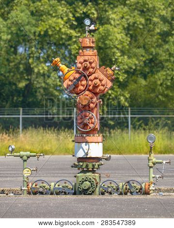 Natural Gas Wellhead On Lng Processing Station Site