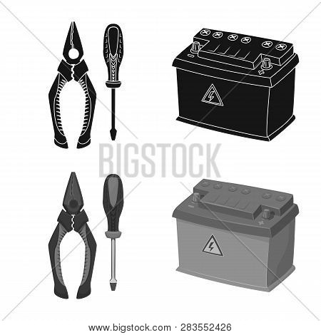 Vector Design Of Electricity And Electric Symbol. Collection Of Electricity And Energy Stock Vector 