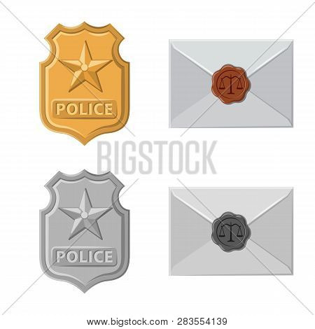 Isolated Object Of Law And Lawyer Sign. Set Of Law And Justice Vector Icon For Stock.
