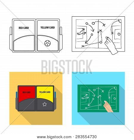 Isolated Object Of Soccer And Gear Symbol. Collection Of Soccer And Tournament Stock Symbol For Web.