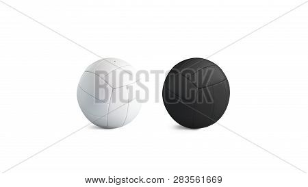 Blank Blank And White Volleyball Ball Mockup Set, Isolated, 3d Rendering. Empty Playing Bal Mock Up.