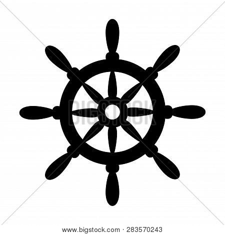 Steerling Wheel Solhouette - Vector Sign Isolated On White