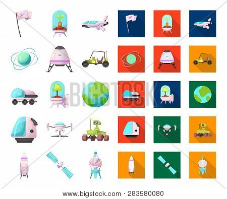 Vector Illustration Of Mars And Space Icon. Set Of Mars And Planet Vector Icon For Stock.