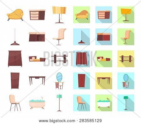 Isolated Object Of Furniture And Apartment Icon. Collection Of Furniture And Home Vector Icon For St