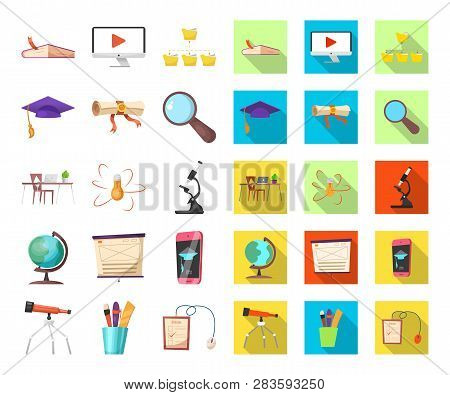 Vector Design Of Education And Learning Symbol. Set Of Education And School Stock Symbol For Web.