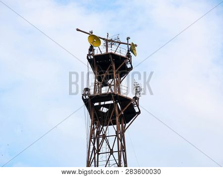 Tv Tower. Telecommunication Repeater Tower. Satellite Reception Tower