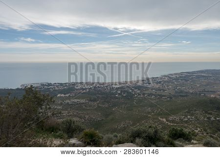 The Sea From The Top Of The Mountain In The Sierra De Irta