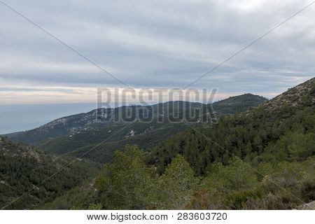 The Sea From The Top Of The Mountain In The Sierra De Irta