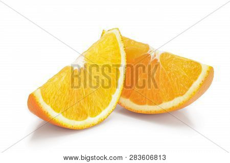 Orange Fruit Slice Isolated On White Background