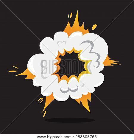 Explosive Boom Effect. Smoke From The Bomb