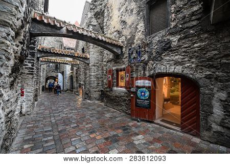Tallinn, Estonia, November 3, 2018 Vanalinn Old Town Historic Centre Of Tallinn