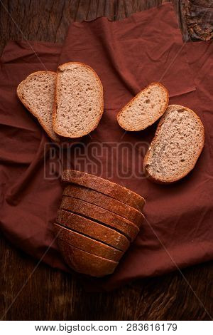 Breads Concept Of Teasty Home Food Close Up On Wooden Background