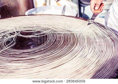 The Making Of Turkish Desert Kadayif Pastry In Display